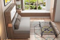 Compact sofa bed furniture with storage underneath