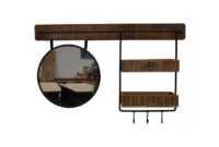 Portable entryway shelf furniture with mirror