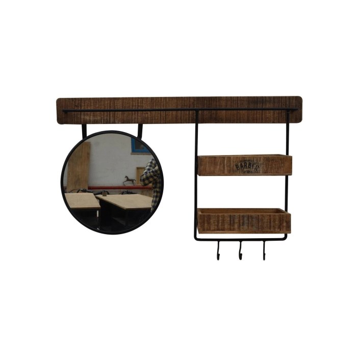 Portable entryway shelf furniture with mirror