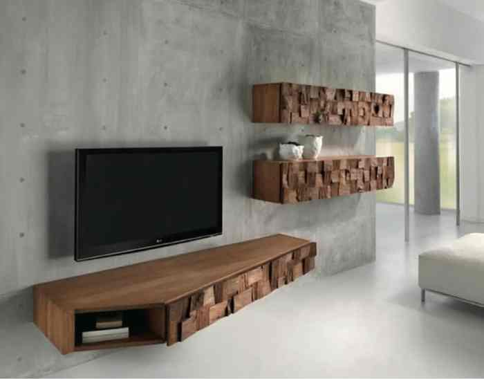 21 Floating Media Center Designs for Clutter-Free Living Room Decorative media wall furniture with floating shelves