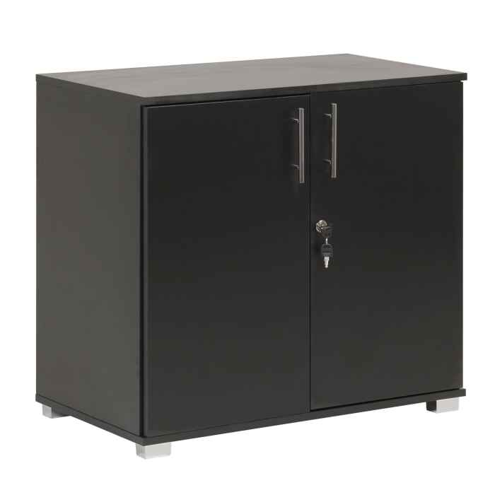 SD-IV07 Black 2 Door Storage Cabinet | Locking Doors 750mm Sleek game cabinet furniture with locking doors