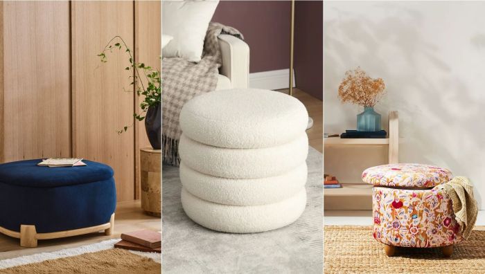 These storage ottomans are both chic and incredibly practical | Homes ... Versatile storage ottoman furniture for bedroom
