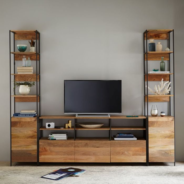 Ant._White_Media_Center_-_Raised_Panel_Foil_Fronts | Bedroom ... Multi-use media center furniture with open storage
